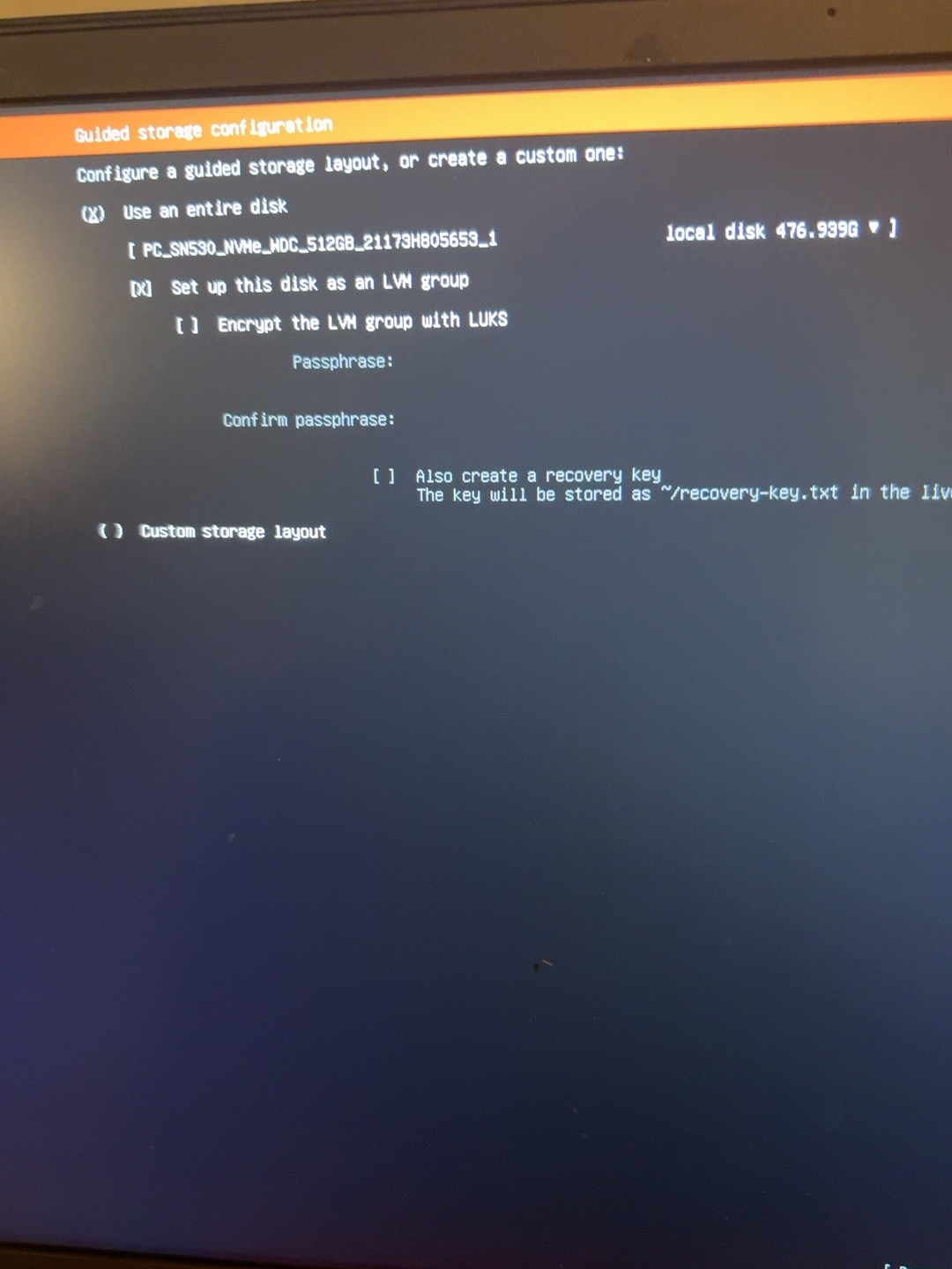 图 9：选择内部 512GB NVMe