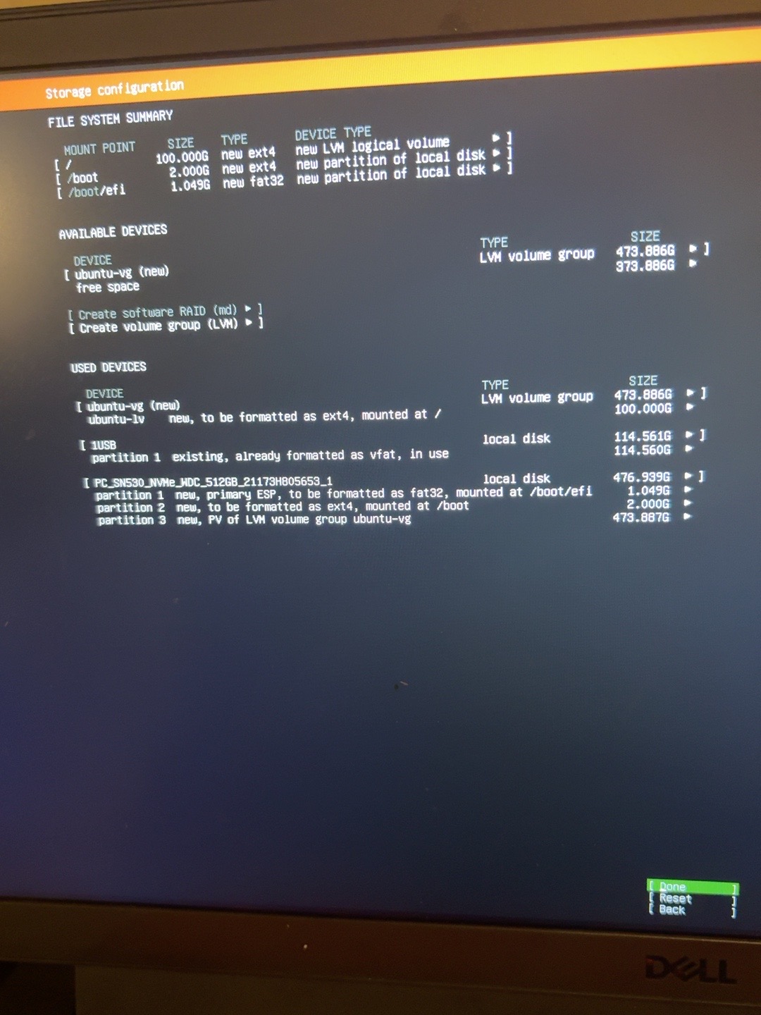 图 10：LVM 分区摘要